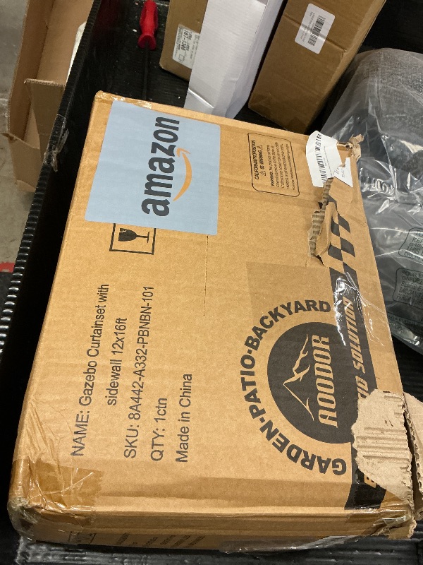 Photo 1 of BPS 12' x 16' Gazebo Privacy Curtains with Double Zipper, 4-Panels Side Wall Universal Gazebo Side Panels Replacement for Patio, Outdoor Canopy, Garden and Backyard (Curtain Only)