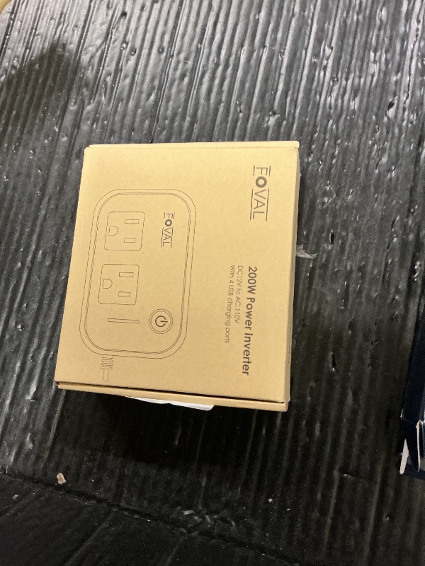 Photo 1 of 200W Car Power Inverter, FOVAL 12V DC to 110V AC Car Inverte with 4 USB Ports Car Outlet Adapter, Power Inverter for Vehicles, Car Plug Adapter Outlet for Laptop Computer Charger (Gray)