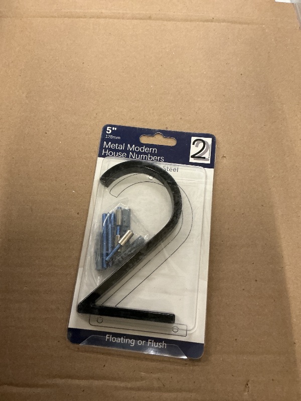 Photo 1 of 5 Inch Stainless Steel Floating House Number, Metal Modern House Numbers, for Outdoor Mailbox Yard Home Wall DoorGarage Gate with Nail Kit, Coated Black, 911 Visibility Signage