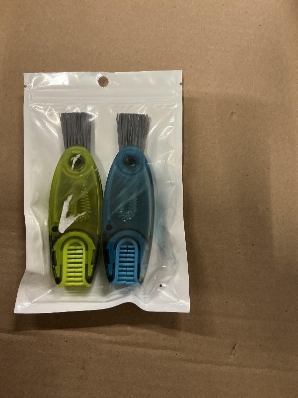 Photo 1 of 4 in 1 Cup Lid Gap Cleaning Brush Set 2 Pcs - Multifunctional Bottle Cleaning Brush Tools for Home Kitchen and Travel Cleaning | Portable Silicone Cup Lid Cleaner in 2 Colors