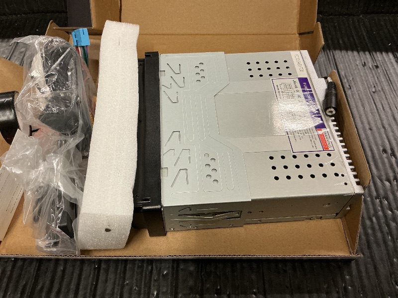 Photo 1 of [Upgrade] Single Din Car Stereo Player Compatible with Apple Carplay & Android Auto – 7 Inch Motorized Flip Out Touch Screen with Bluetooth| Mirror Link | HD Backup Camera | AUX | AM FM (Black)