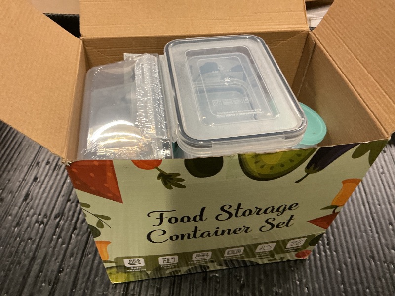 Photo 1 of  Food Storage Containers with Lids), BPA-Free Plastic Food Containers for Kitchen Storage and Organization, Leak Proof Meal Prep Container, Includes Labels & Pen