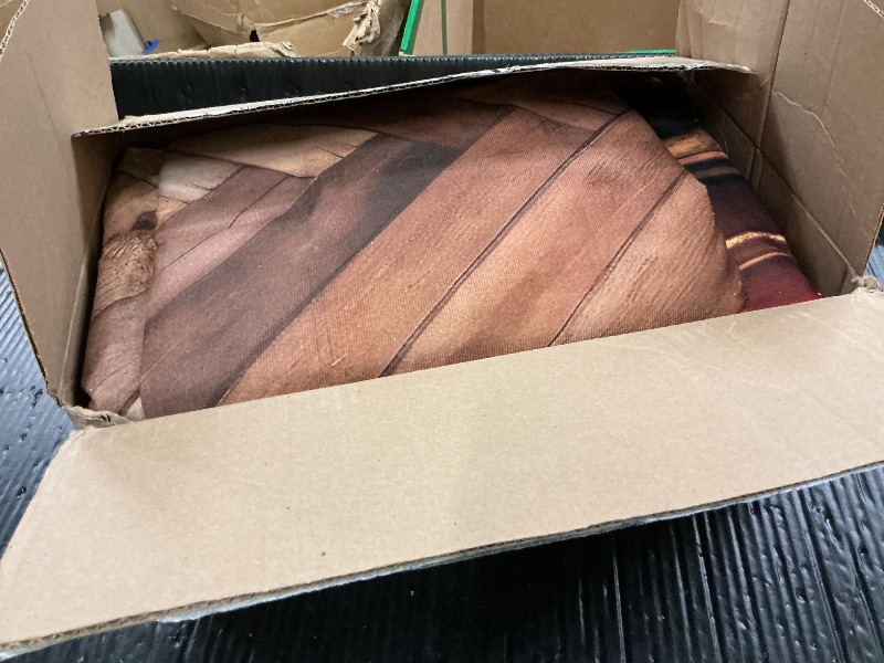 Photo 1 of Kate Christmas Backdrop Retro Red Classic Wall Backdrops Party Home Decoration Wood Texture Floor Backdrops Christmas Room Set Professional Photo Props(8x8ft&10x8ft&10x8ft)