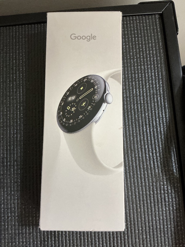 Photo 1 of Google Pixel Watch 4 (41mm) - Android Smartwatch with Heart Rate and Sleep Tracking - 30-Hour Battery - Fitness Tracking - Google AI - Polished Silver Aluminum Case - Porcelain Active Band - Wi-Fi