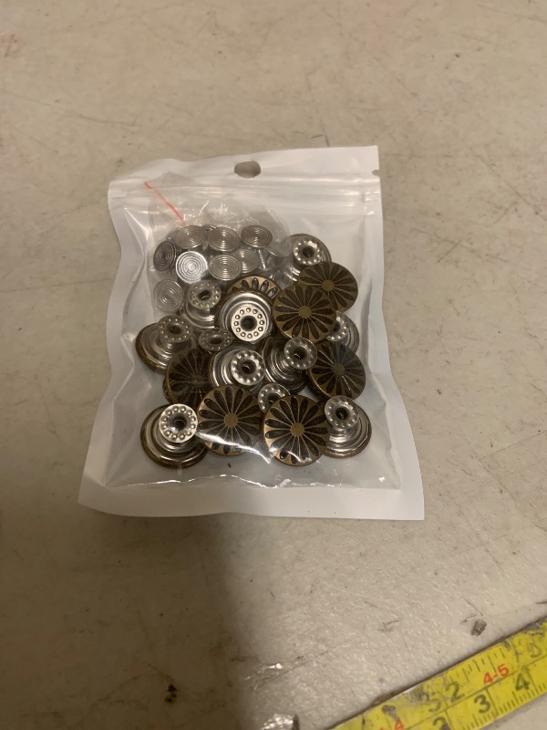 Photo 1 of 20 Set 17mm Replacement Jeans Buttons - Metal Snap Denim Buttons Kit with Rivets