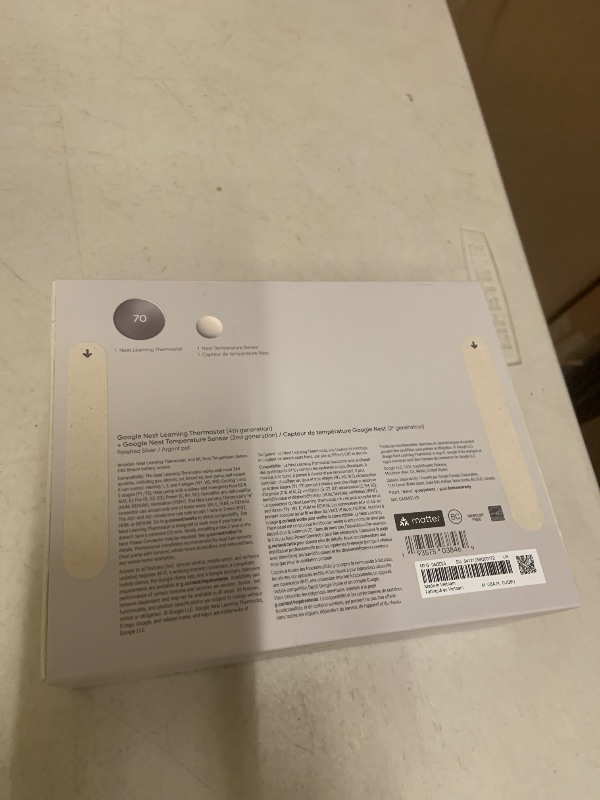 Photo 1 of Google Nest Learning Thermostat (4th gen) + Nest Temperature Sensor (2nd gen) - Silver
