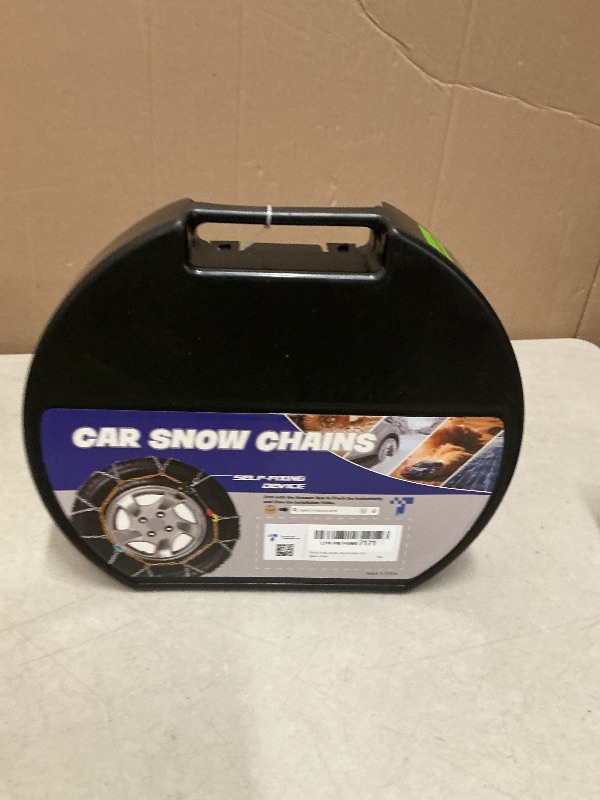 Photo 1 of Snow-Chains Auto Fixing 1 Min Quick Fit Easy Installation Tire-Chains, Portable Reusable Universal Emergency Tire Traction Chain for Passenger Car, Pickup Trucks and SUV - Set of 2