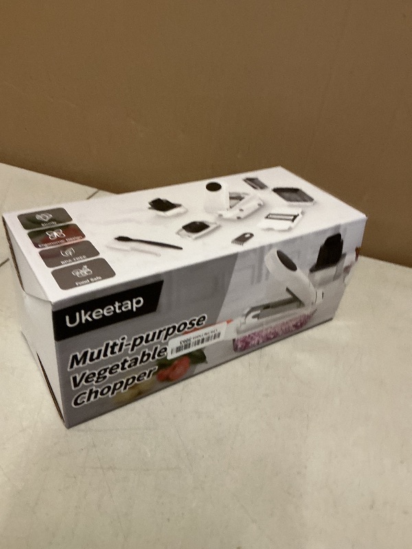 Photo 1 of 12 Blade All-in-1 Vegetable Chopper Mandoline Slicer with Container, Spiralizer with Containers, Food Chopper, Onion Chopper, Veggie Cutter for Salad, Kitchen Gadgets Accessories Essentials, White