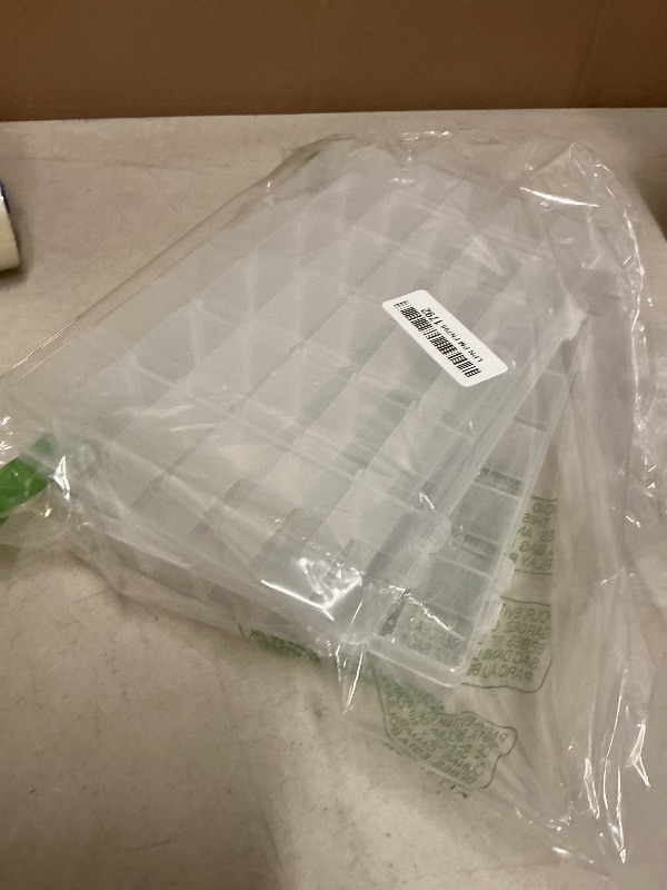 Photo 1 of 2 Pack 36 Grids Clear Plastic Organizer Box with Adjustable Dividers, Small Craft Organizers and Storage, Compartment Container for Bead, Nail, Jewelry, Art, DIY Crafts, Fishing Tackle, Small Items