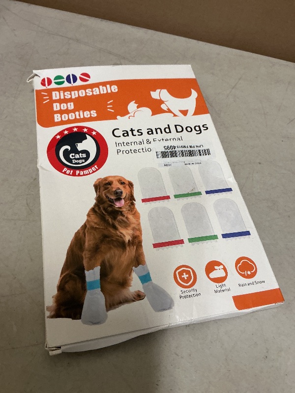 Photo 1 of 20Pcs Disposable Dog Booties | Dog Boots & Paw Protectors | Quickly Open The Disposable Dog Shoes | Waterproof Dogs Boots | Dogs Socks to Prevent Licking Paws (L -20Pcs)