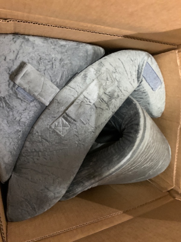 Photo 1 of 4PCS Orthopedic Bed Wedge Pillow Set, Post Surgery 45D Memory Foam for Back, Neck, and Leg Pain Relief Pleasing & Adjustable Support Pillows-Ease Acid Reflux & GRED with Better Sleep, Light Grey