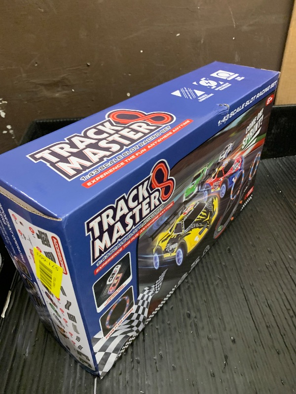 Photo 1 of 2-in-1 Slot Car Race Track Set with 4 High-Speed Cars, Electric Track, Dual Racing Game with 2 Controllers, Circular Overpass Design Featuring Flash Tracks. Toy Gift for Boys Kids Ages 4-6 6-8 8-12