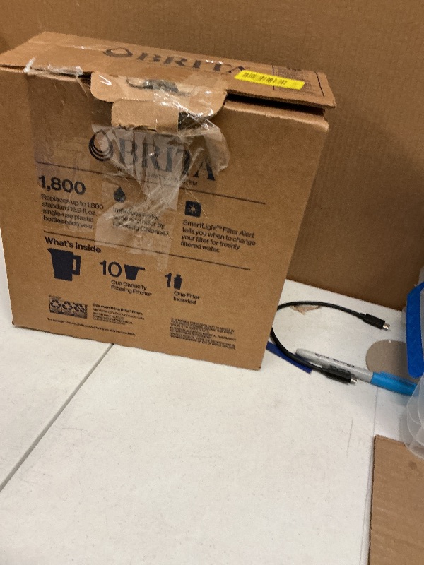 Photo 1 of Brita Large 10 Cup Water Filter Pitcher, 1 BritaPlus Filter, Everyday, Black (Package May Vary)