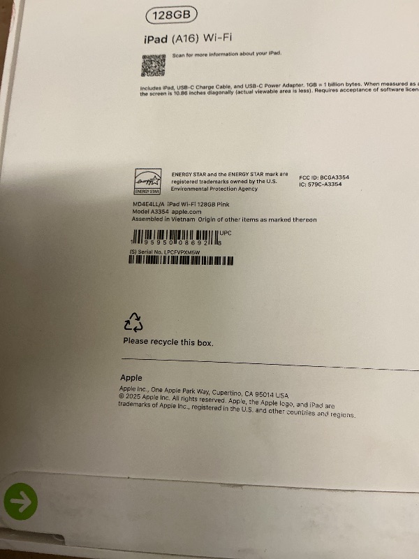 Photo 1 of Apple iPad 11-inch: A16 chip, 11-inch Model, Liquid Retina Display, 128GB, Wi-Fi 6, 12MP Front/12MP Back Camera, Touch ID, All-Day Battery Life — Pink