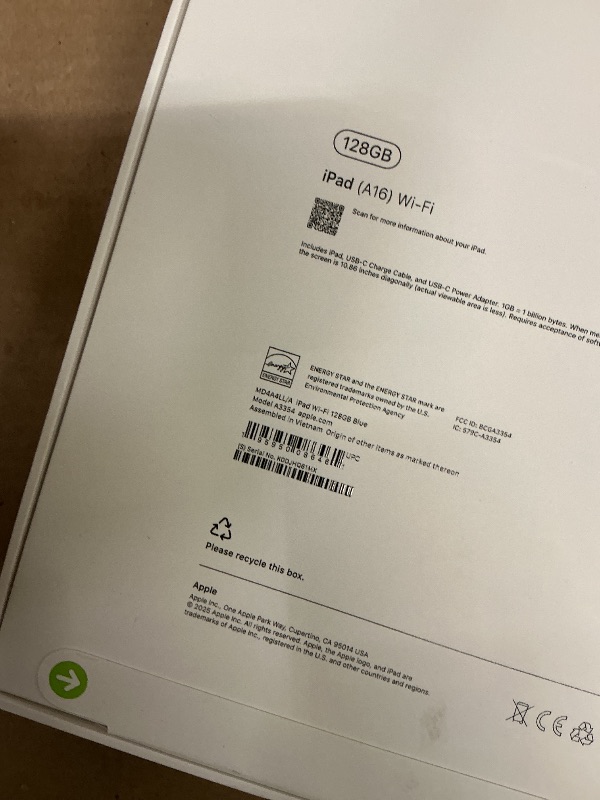 Photo 1 of Apple iPad 11-inch: A16 chip, 11-inch Model, Liquid Retina Display, 128GB, Wi-Fi 6, 12MP Front/12MP Back Camera, Touch ID, All-Day Battery Life — Blue