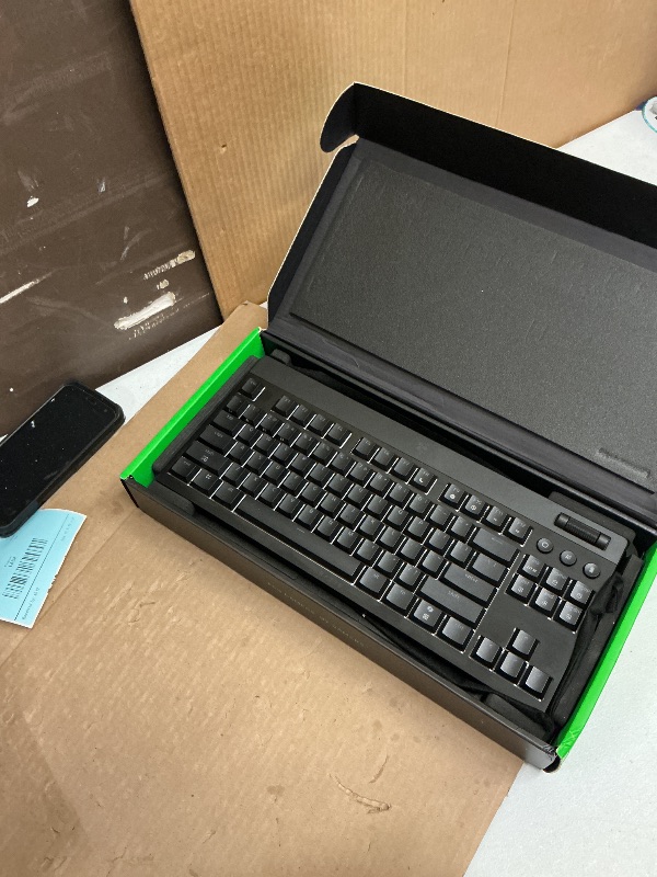 Photo 1 of Razer BlackWidow V4 Low Profile TKL HyperSpeed Wireless Gaming Keyboard: Orange Mechanical Switches - 2.4GHz Wireless & Bluetooth - Multi-Function Roller - 3 Control Buttons - Long Battery Life