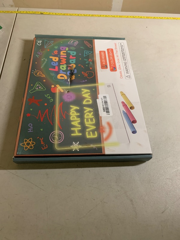 Photo 1 of 16" Led Drawing Board for Kids Rechargeable, Portable Doodle Glow LED Note Board with 7 Colors, Light Up Acrylic Dry Erase Lumi Board with Stand, Christmas & Birthday Gifts for Girls Boys