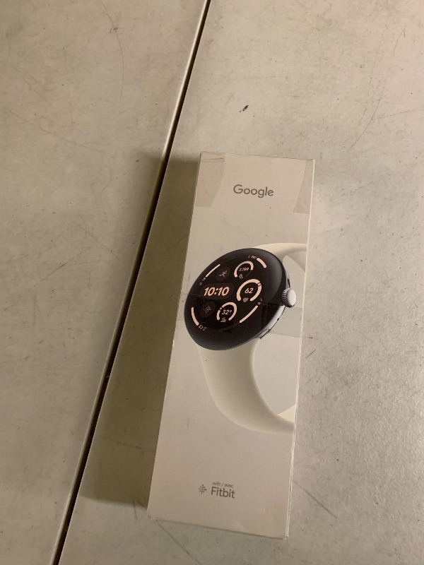 Photo 1 of Google Pixel Watch 3 (45mm) 2024 Model - Android Smartwatch, Heart Rate Tracking, Fitbit Advanced Running, Fitness Insights, 24-Hour Battery - Polished Silver Aluminum Case - Porcelain Band - Wi-Fi *SEALED* 