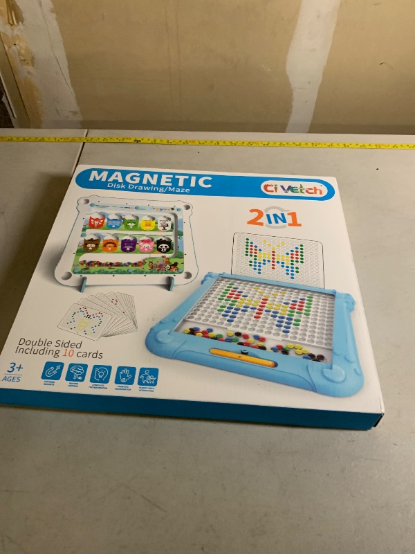 Photo 1 of 2-IN-1 Large Magnetic Drawing Board for Toddlers Kids, Magnetic Color and Number Maze, Magnetic Dot Art Board for Kids, Montessori Education Travel Toys for Boys Girls Age 3 4 5 6 7 8 Years Old