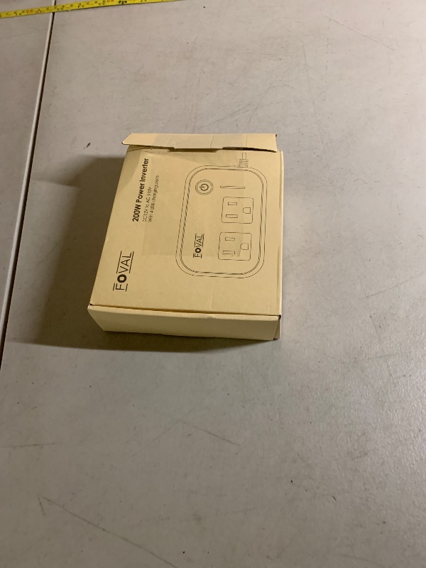 Photo 1 of 200W Car Power Inverter, FOVAL 12V DC to 110V AC Car Inverte with 4 USB Ports Car Outlet Adapter, Power Inverter for Vehicles, Car Plug Adapter Outlet for Laptop Computer Charger (Gray)