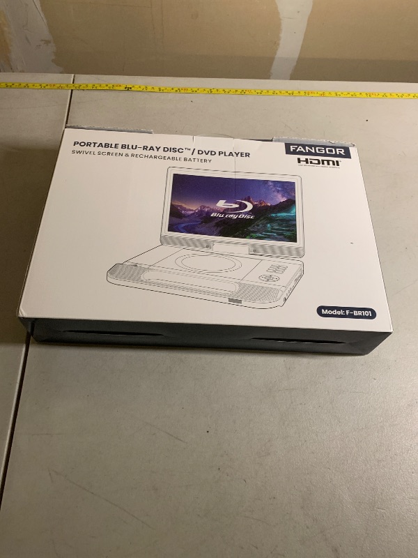 Photo 1 of FANGOR 12.5" Portable Blu-ray Player with 10.5" 1080P Full HD Swivel Screen, Blu-ray DVD Player with HDMI Out & AV in, 4-5 Hours Rechargeable Battery, Support USB/Micro SD Card