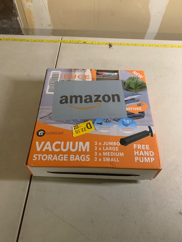 Photo 1 of 12 Pack Vacuum Storage Bags (3 Jumbo, 3 Large, 3 Medium, 3 Small),Plastic Packaging Bags,Space Saver Sealer Compression Bags with Travel Hand Pump for Blankets, Comforters, Pillows, Clothes Storage