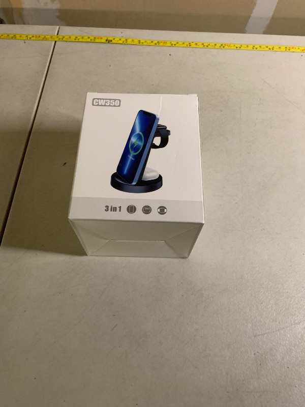 Photo 1 of 3 in 1 Charging Station for iPhone, Wireless Charger for iPhone 17 16e 16 15 14 13 12 11 X Pro Max & Apple Watch - Wireless Charging Station for AirPods 4 3 Pro