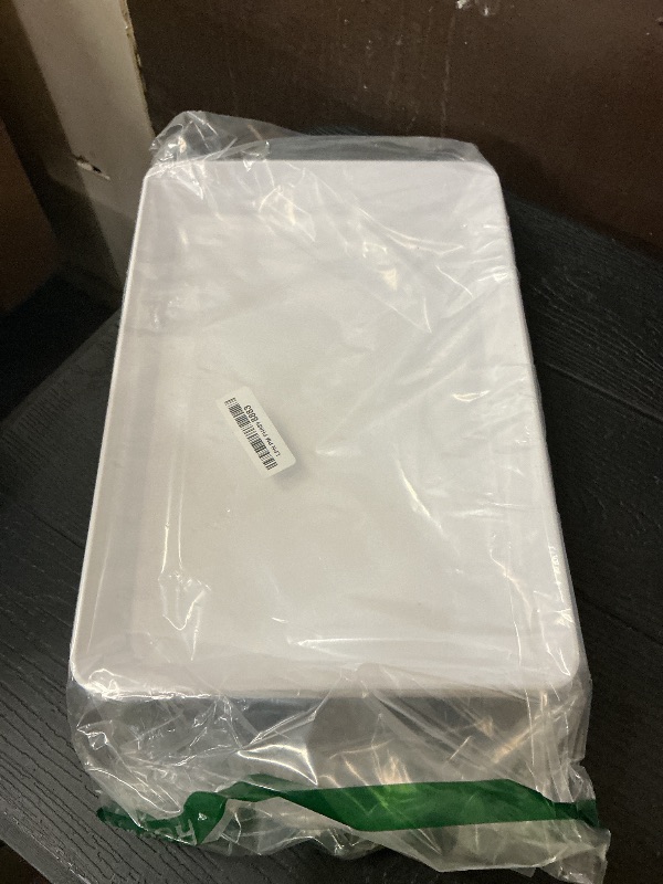Photo 1 of 4-Pack Plastic 16" x 11" Large White Serving Trays Set - Reusable Serving Platters for Cookie, Appetizer, Charcuterie, Snack, Dessert, Party Food Display - Stackable Kitchen CounterTop Tray, BPA Free