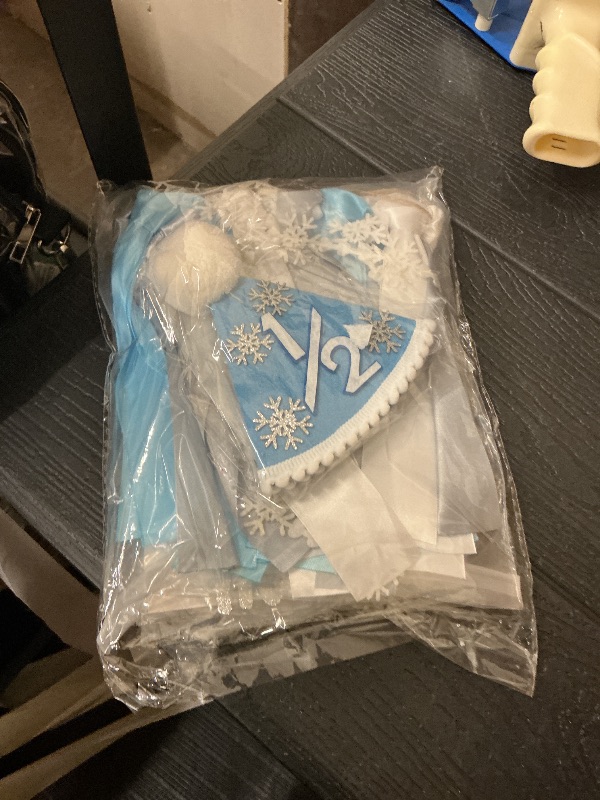 Photo 1 of 1/2 Birthday Snowflake Half Birthday Decorations - Snowflake It's My 1/2 Birth Banner Glitter Cake Topper Tassel High Chair Banner & Crown, Hat Halfway to One Boy Girl Party Supplies