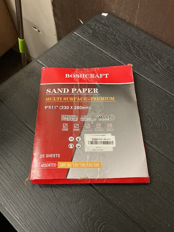 Photo 1 of 25 PCS Sandpaper, Sandpaper Assortment for Wood Metal Furniture Hand Sander Sand Paper 80/120/150/220/320 Grit Sandpaper Sheets Cut for Use 9" x 11"