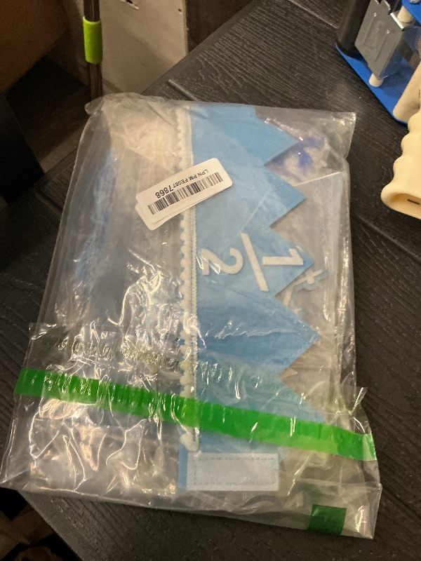 Photo 1 of 1/2 Birthday Boy Half Birthday Decorations – 4PCS Blue 6 Month Party Set with 1/2 Way to One Banner, Halfway High Chair Banner, Cake Topper and Hat for 6 Month Baby Boy Photo Shoot Decor