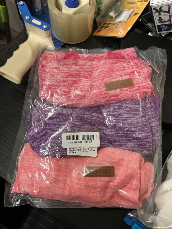 Photo 1 of 3 Pack Dog Sweaters for Small Dogs Girl Boy Winter Fleece Clothes Warm Soft Dog Sweatshirt Outfit for Dogs Cats Pet Apparel (Pink+Rose+Purple, Medium)