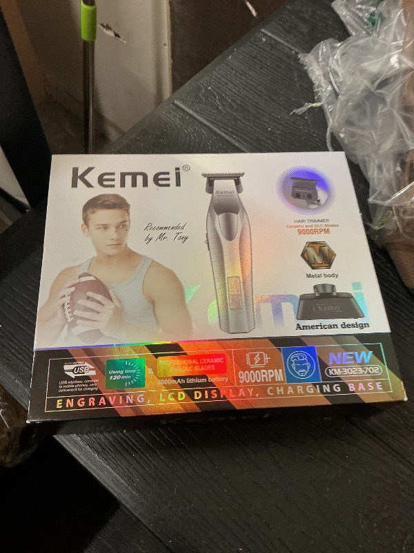 Photo 1 of KEMEI KM-3023-702 Professional Hair Clipper for Men, Zero Gapped Cordless Beard Trimmer, Barber Clippers with USB Rechargeable, Edgers, Fade Clipper, Gift for Men