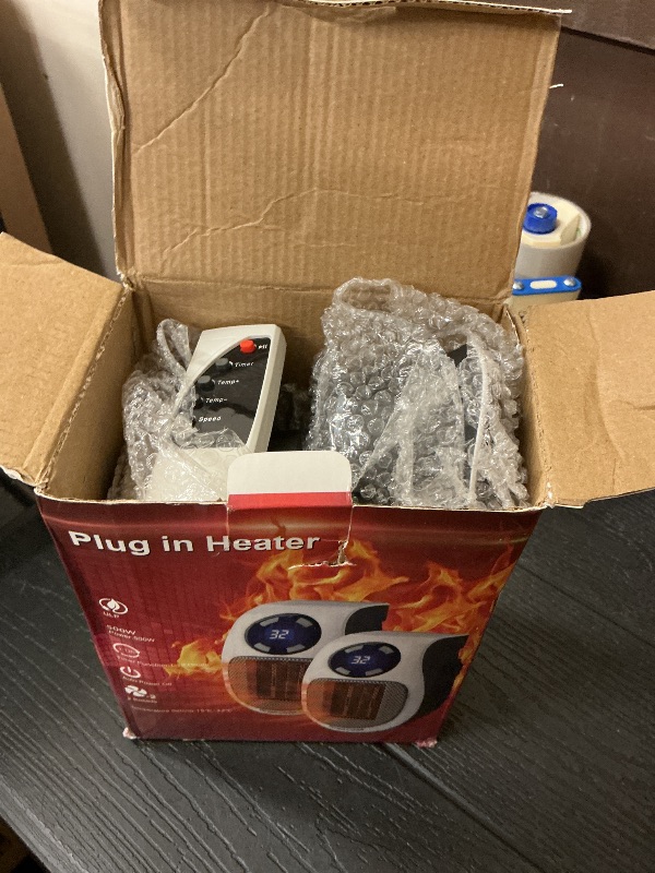 Photo 1 of 2PCS Ecowarm Plug in Heater, 500W Wall Outlet Electric Space Heater as Seen on TV, Small Portable Space Heater with Adjustable Thermostat & Timer & Led Display for Office Bathroom Bedroom Indoor Use