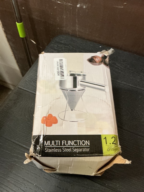 Photo 1 of 40oz Pancake Batter Dispenser, Stainless Steel Funnel Cake Dispenser with 4 Silicone Nozzles, 2 Muffin Rings, Silicone Muffin Pan, Brush, Scraper, Egg Beater, Great for Cupcakes and Baked Goods