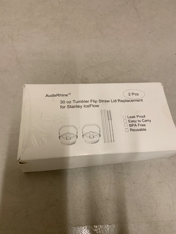 Photo 1 of 2 Pcs 30 oz Tumbler Flip Straw Lid Replacement for Stanley IceFlow, BPA Free, Easy to Carry, Perfect Fit, Reusable Leak Proof Lid, Only for Stanley IceFlow 30oz