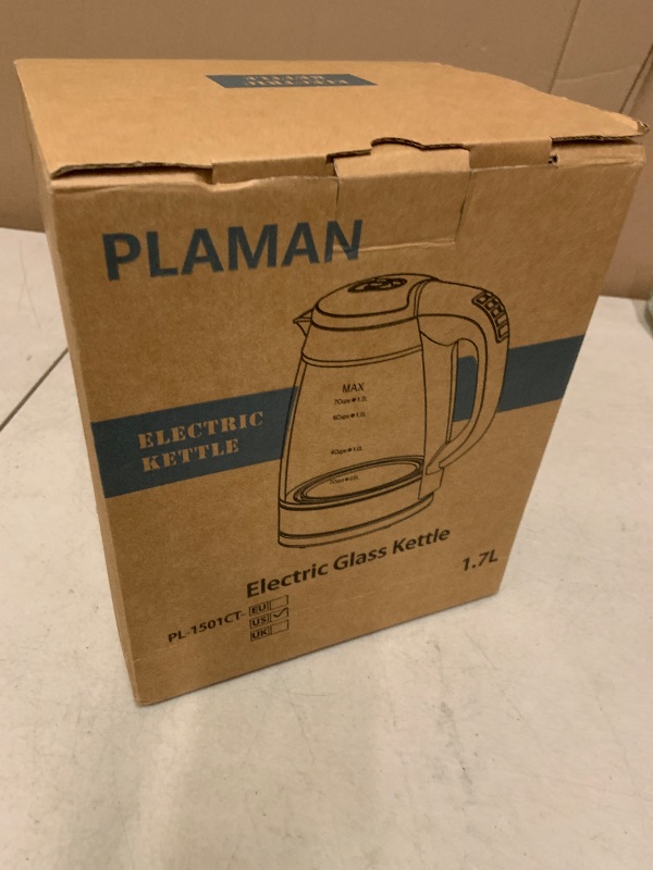 Photo 1 of 1500W Electric Kettle with Temperature Control - 6-Temp Presets for Tea/Coffee, Double Wall Cool-Touch, 4H Keep Warm, 1.7L Borosilicate Glass & BPA-Free, Fast Boil for Home/Office