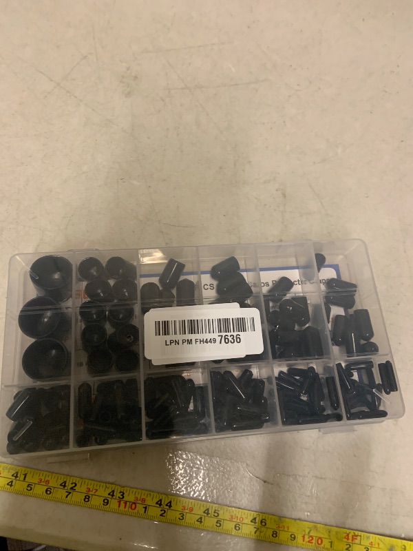 Photo 1 of 158 PCS Round Rubber End Caps, Vinyl Tube Bolt Cap, Screw Bolt Screw Rubber Thread Protector Caps Cover