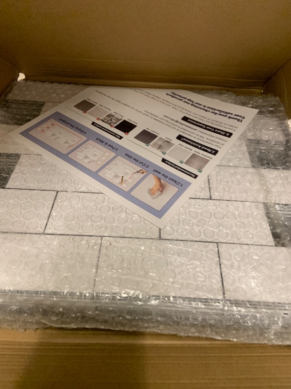 Photo 1 of 20-Pack Peel and Stick Tile Backsplash 11.8"X11.8" PVC Wall Tiles, Stick on Backsplash for Kitchen, Bathroom Tile, Fireplace, Laundry Table in Polished Marble White