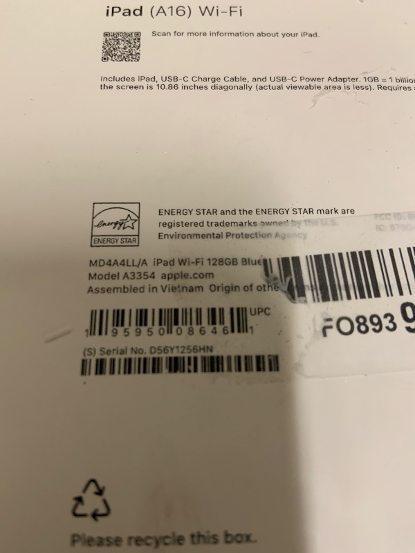 Photo 1 of Apple iPad 11-inch: A16 chip, 11-inch Model, Liquid Retina Display, 128GB, Wi-Fi 6, 12MP Front/12MP Back Camera, Touch ID, All-Day Battery Life — Blue