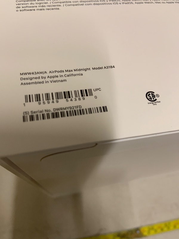 Photo 1 of Apple AirPods Max Wireless Over-Ear Headphones, Pro-Level Active Noise Cancellation, Transparency Mode, Personalized Spatial Audio, USB-C Charging, Bluetooth Headphones for iPhone - Midnight