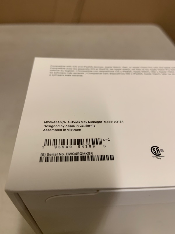 Photo 1 of Apple AirPods Max Wireless Over-Ear Headphones, Pro-Level Active Noise Cancellation, Transparency Mode, Personalized Spatial Audio, USB-C Charging, Bluetooth Headphones for iPhone - Midnight