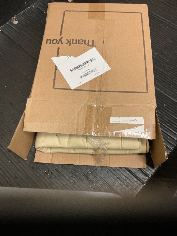 Photo 1 of 2 Pack Leather Front Car Seat Cover Bottom Car Seat, Universal Anti-Slip Driver Car Seat Protectors with Storage Pocket, Waterproof Bottom Auto Seat Cushion Pad Mat for Most Vehicles(Yellow Beige)