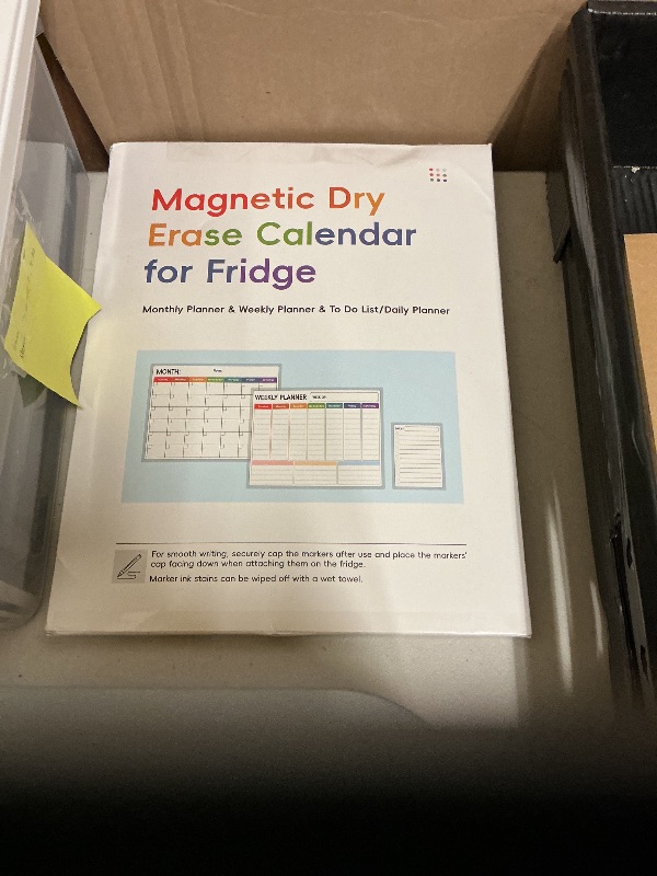 Photo 1 of 3 Pack Dry Erase Magnetic Calendar for Refrigerator - Monthly, Weekly, Daily Calendar With 6 Markers - Magnet Fridge Whiteboard for Reminder, Menu Meal Planner, Shopping, To Do List - Style 1