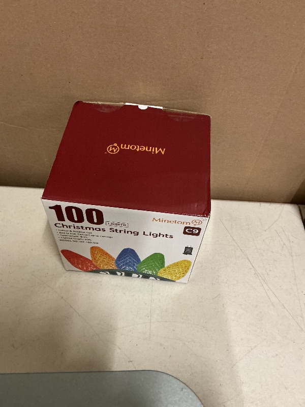 Photo 1 of Minetom C9 LED Christmas Lights Outdoor, 81FT 100 LED C9 String Lights, Waterproof, Connectable, 8 Modes, with Timer & Memory Function for Tree Home Yard Party Indoor Outside, Cool White