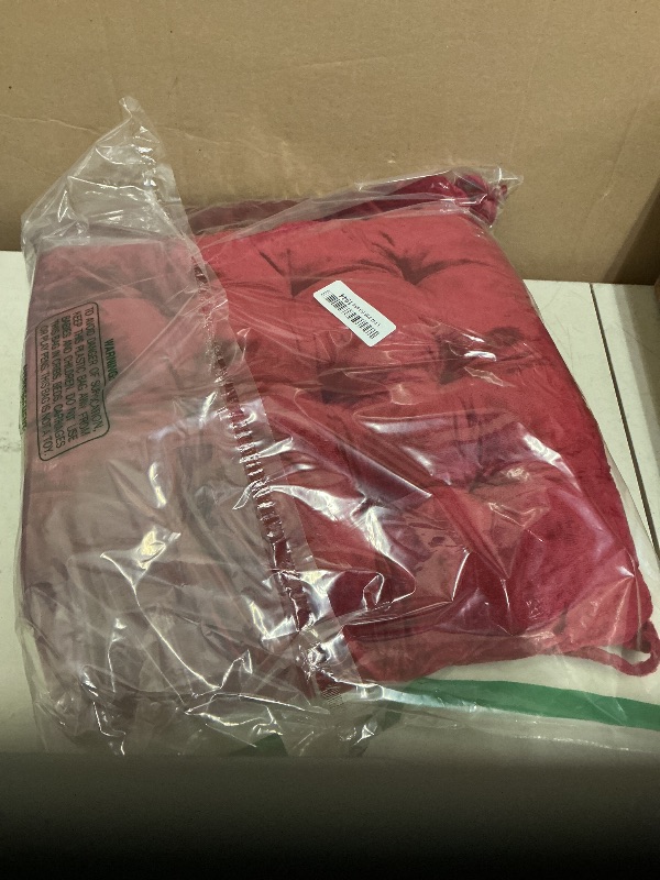 Photo 1 of 2 Pack Square Seat Cushion Chair Pads for Kitchen Dining Chairs, Soft Comfort Velvet Chair Mat Pillow Cushions with Ties for Office Desk Living Room Tatami 15.5", Burgundy