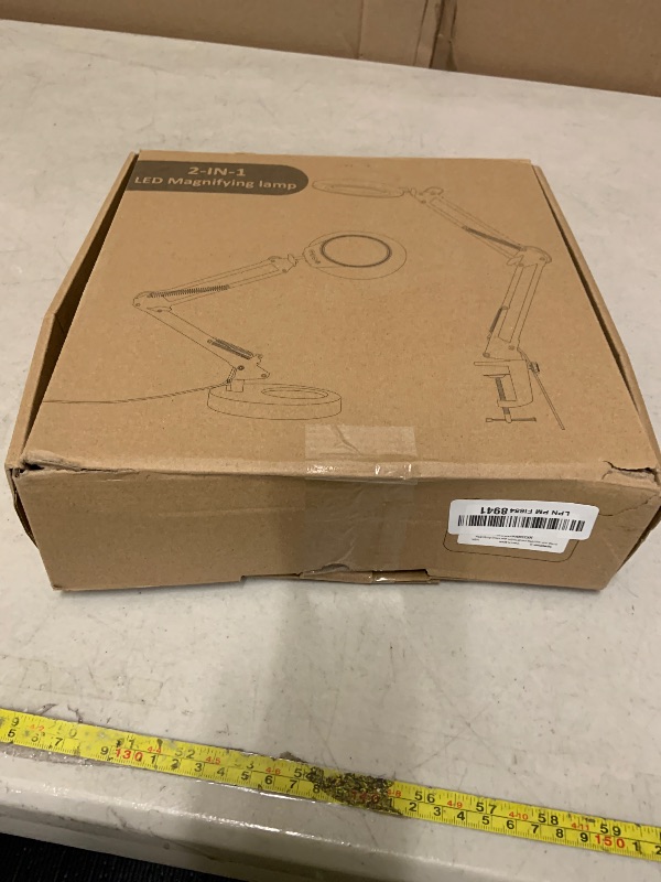 Photo 1 of 10X Magnifying Glass with Light, Krstlv Upgrade Button 5 Color Modes Stepless Dimmable 2-in-1 LED Lighted Desk Lamp & Clamp, Hands Free Magnifier with Light and Stand for Craft Hobby Repair Close Work