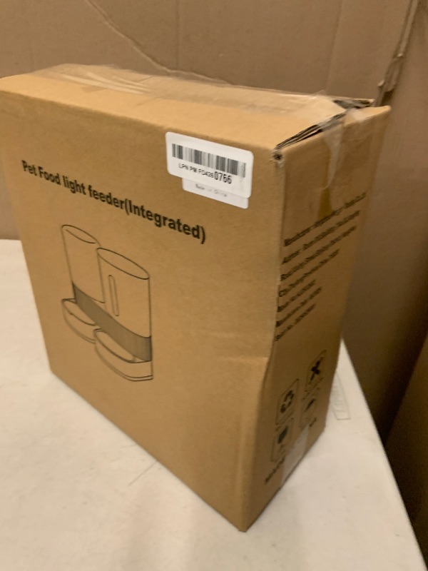 Photo 1 of 2 Pack Automatic Cat Feeder Stainless Steel Water Dispenser Gravity Food Feeder and Waterer Set with Pet Food Bowl for Small Medium Kitten Puppy Pets Large Capacity(Grey)