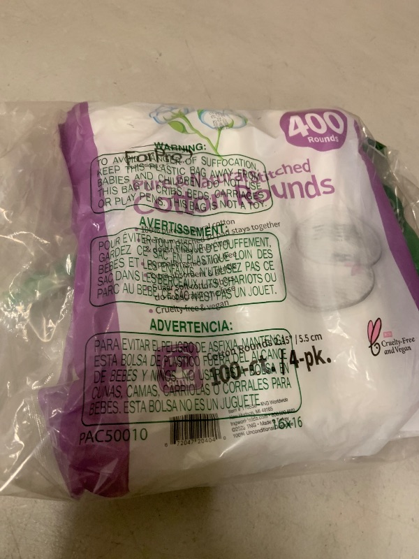 Photo 1 of 3 pack ForPro Pure & Natural Stitched Cotton Rounds for Face 100% Pure Cotton Makeup Remover Pads, Hypoallergenic, Lint-Free, Vegan & Cruelty-Free Cotton Pads