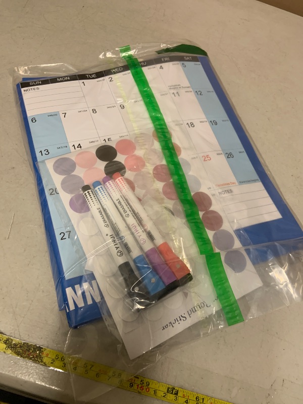 Photo 1 of 2 PCS 2026 Wall Calendar,Large XL 32" x 48" Laminated 2-Side Horizontal/Vertical | Folded Wet & Dry Erase Yearly Wall Hanging Calendars Thick Paper 12 Month Annual Planner for Office/Family/College